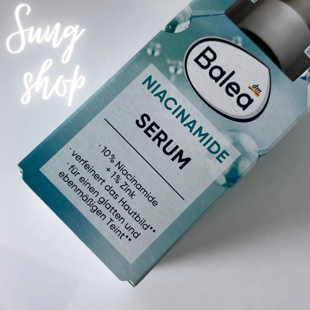 Serum Balea Niacinamide Zinc sáng trắng da se khít lổ chân lông