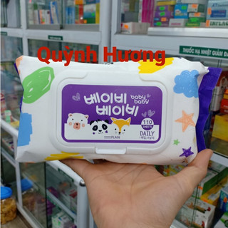 Khăn giấy ướt natural soft hàn quốc gói 110 tờ