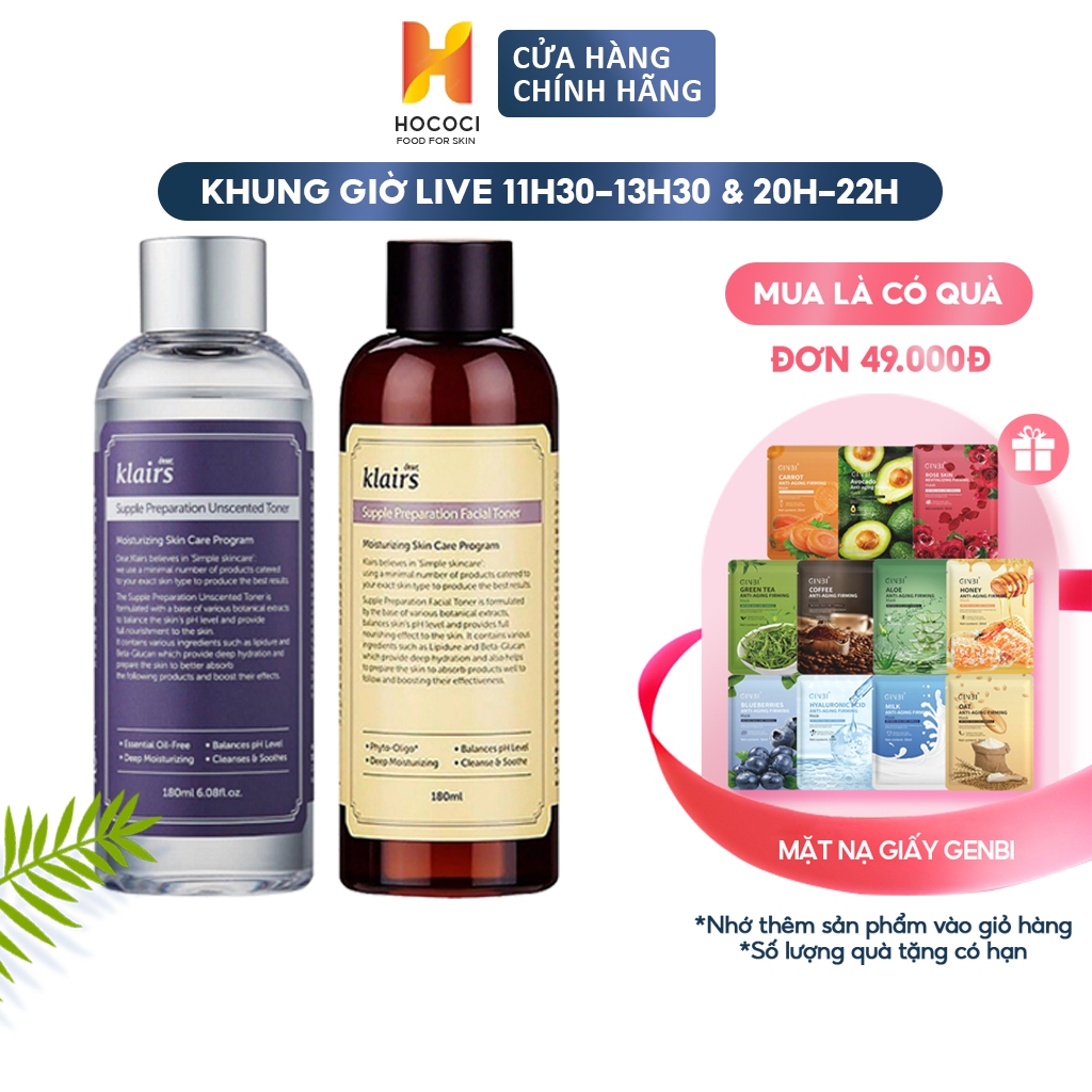 Nước Hoa Hồng Dears,Klairs Supple Preparation Toner 30ml - 180ml