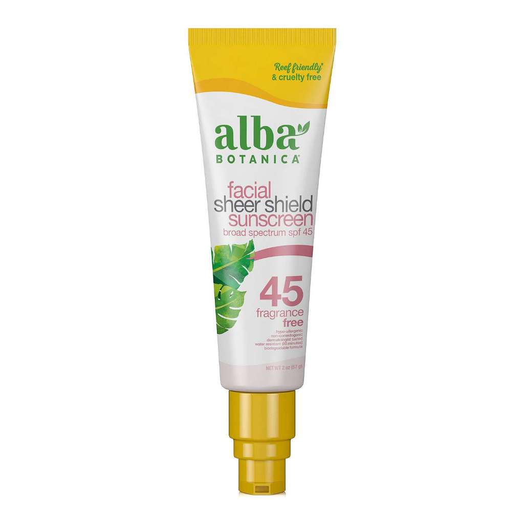 Kem chống nắng Alba Botanica Facial Sheer Shield Sunscreen SPF 45 Fragrance Free 59mL