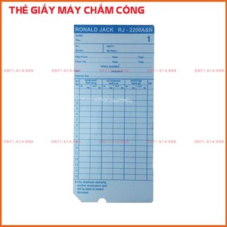 Thẻ giấy chấm công loại mỏng cho máy RJ-2200 (lốc 100 thẻ).