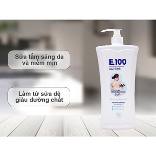 SỮA TẮM E100 SILKY/Tinh Chất Dê/Hoa Hồng 1200ml (3 Màu)