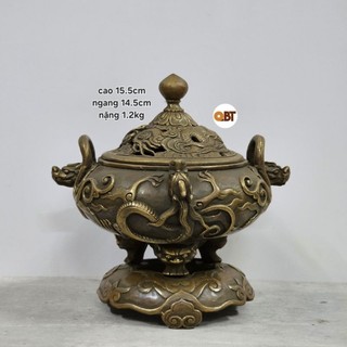 Đỉnh - Xông trầm cửu long bằng đồng