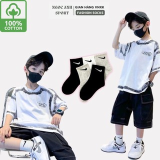 Tất NI KE cổ cao cho bé trai gái <cao gần bắp chân ,chất liệu coton dành cho các bé 6-27kg>