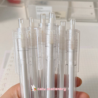 Bút gel mực đen vỏ trong suốt