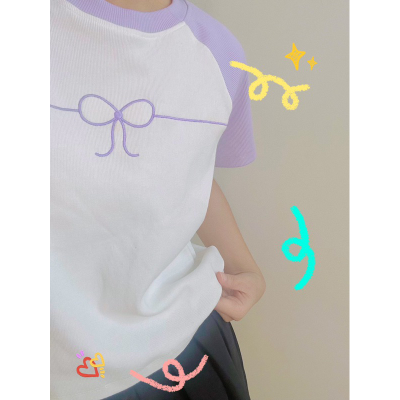 Áo thun tay ráp Tím Tím 18made✿ 𝐁𝐲 𝐄𝐢𝐠𝐡𝐭𝐞𝐞𝐧 𝐀𝐠𝐚𝐢𝐧
