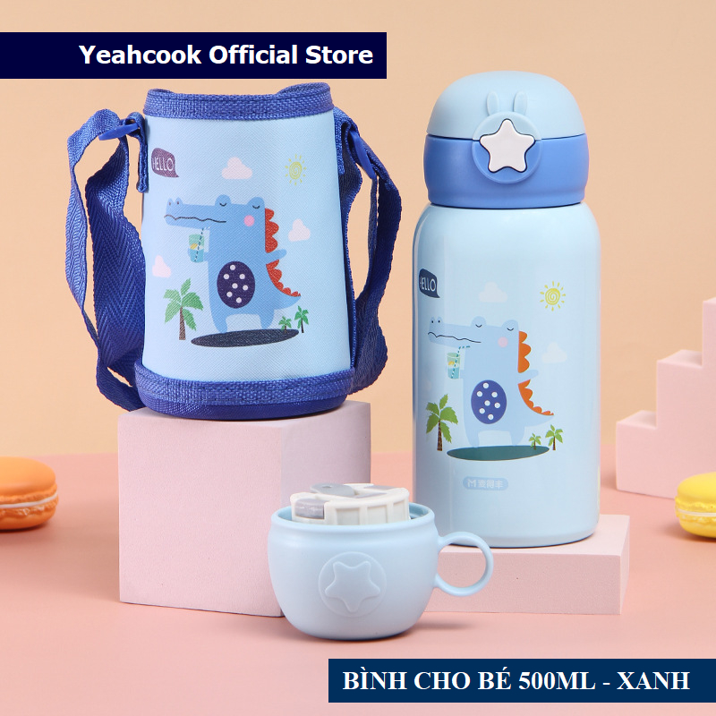 YEAHCOOK Bình giữ nhiệt đựng nước nóng lạnh cho bé dung tích 500ml