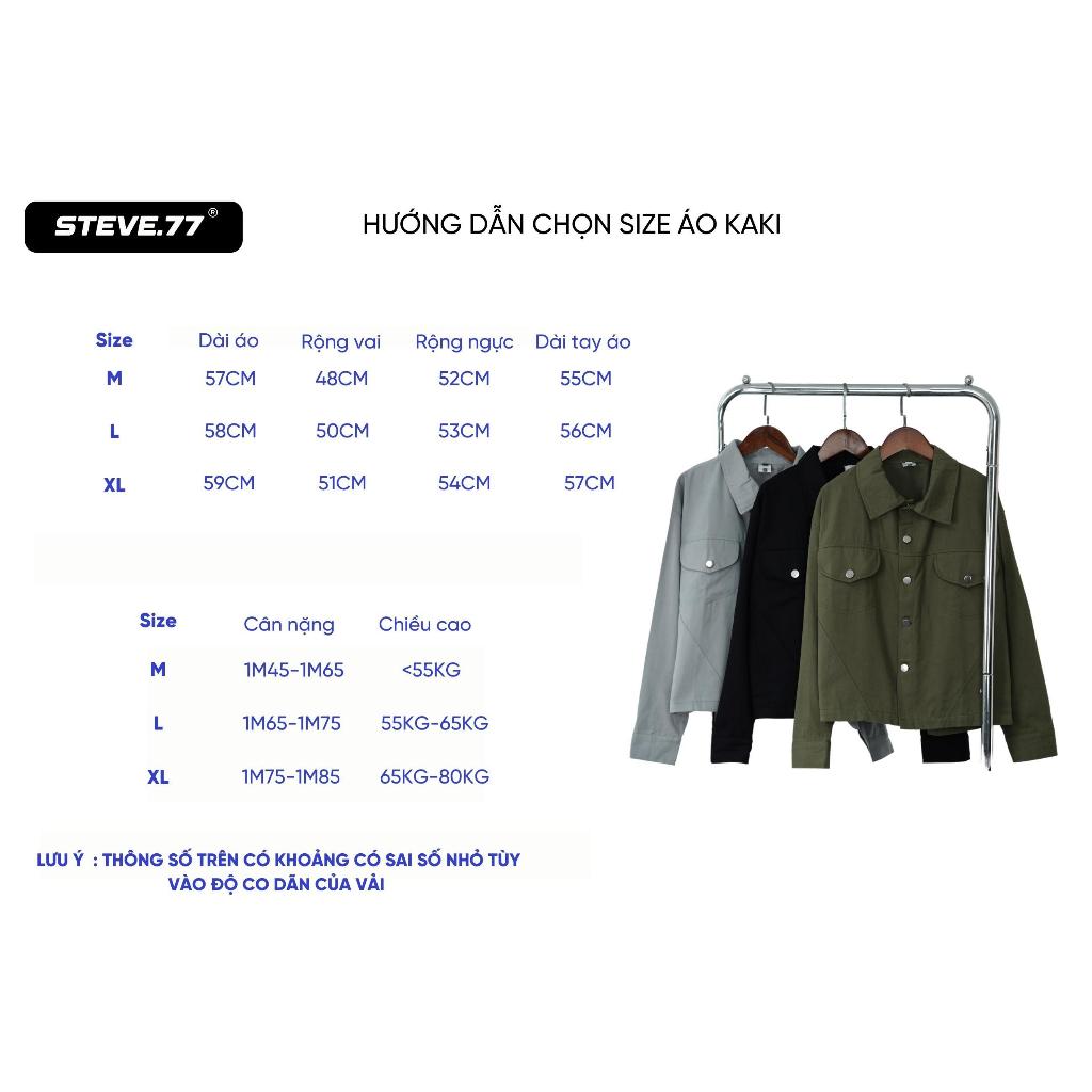 Áo khoác nam STEVE77 chất liệu Kaki cao cấp 2023