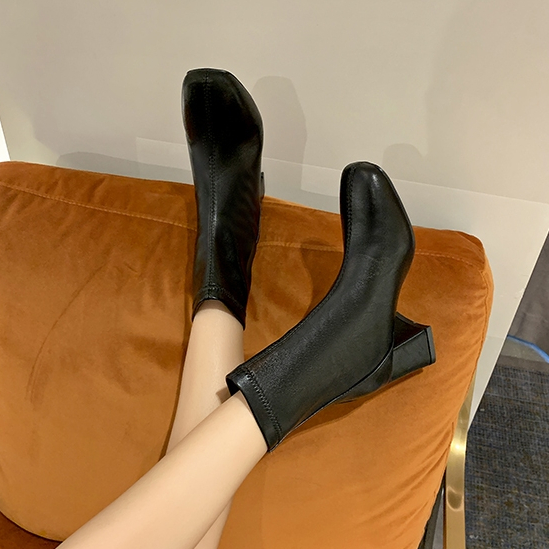 Bốt nữ da cao cấp, lót lông mềm mịn, êm, ấm, khóa kéo sau, gót cao 6cm | BigBuy360 - bigbuy360.vn