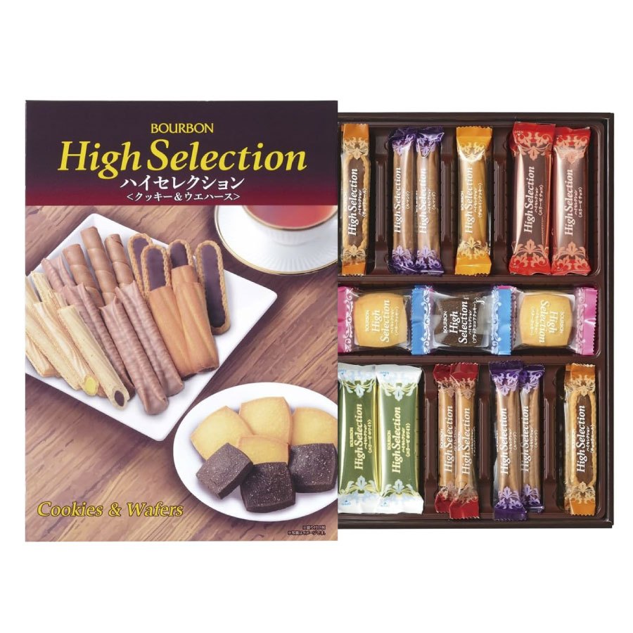 Bánh tổng hợp cao cấp nhiều loại Bourbon High Selection Cookies & Wafers 33 cái