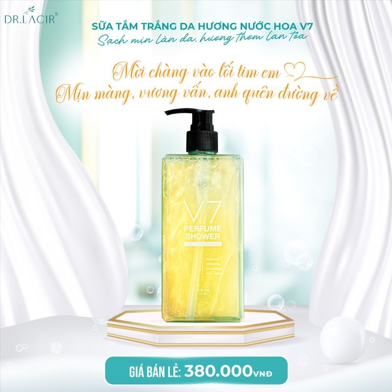 sữa tắm trắng da v7 dr lacir