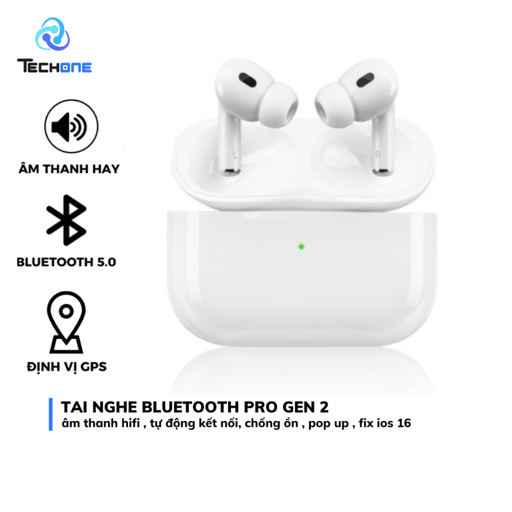 Tai Nghe Bluetooth Không Dây Pro 2 Cao Cấp Định Vị Đổi Tên Tự Động Kết Nối Cảm Ứng