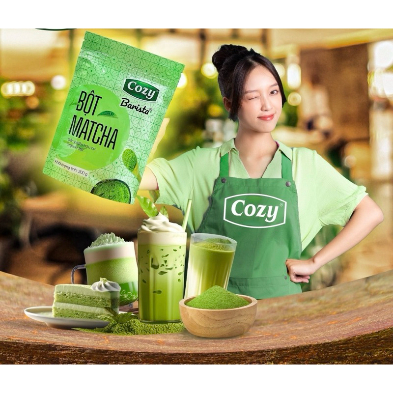 Bột Matcha Nguyên Chất 200g Cozy Chuyên Dùng Cho PHA CHẾ và LÀM BÁNH, LÀM ĐẸP