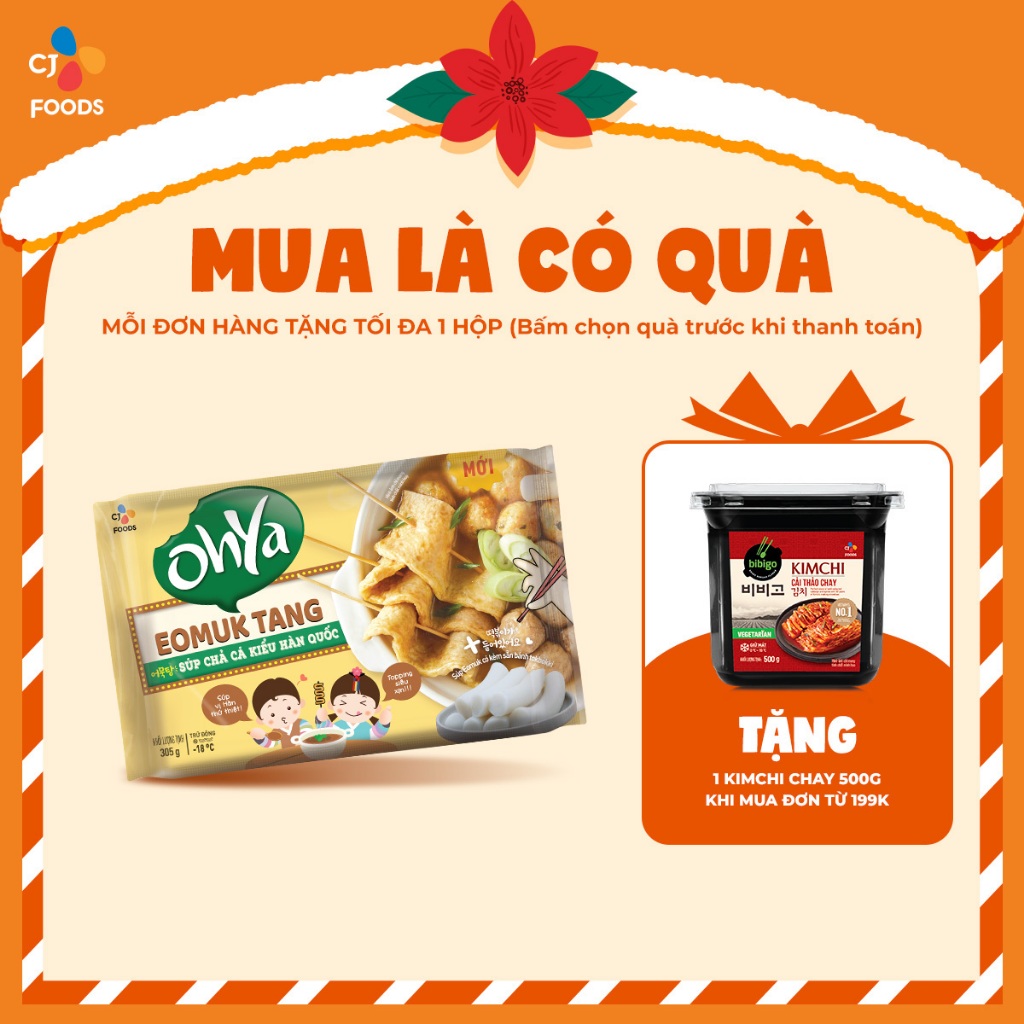 Súp Chả cá Hàn Quốc Eomuk Tang Ohya 305g (đầy đủ topping)