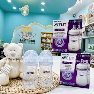 Bình sữa đôi Philips Avent Natural 125ml / 260ml  bằng nhựa PP, không có BPA (Mẫu mới)
