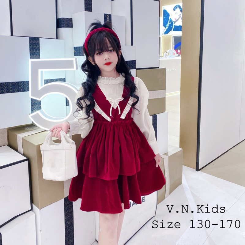 Váy nhung Tiểu Thư cho Bé size đại 18kg - 43kg