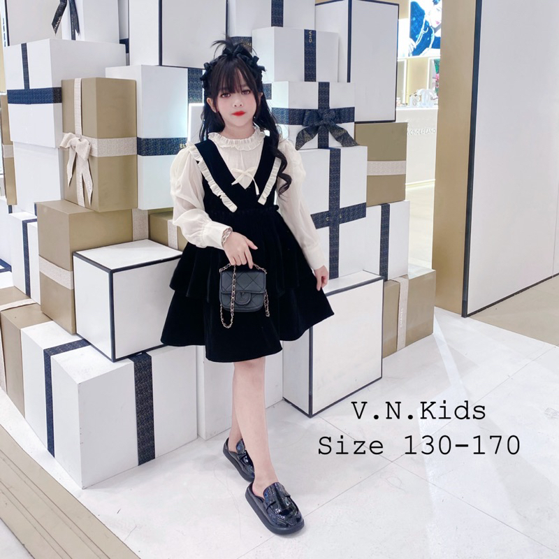 Váy nhung Tiểu Thư cho Bé size đại 18kg - 43kg