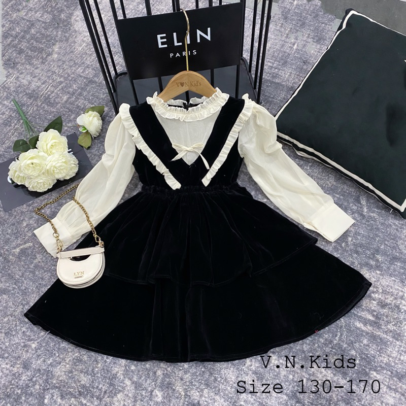 Váy nhung Tiểu Thư cho Bé size đại 18kg - 43kg