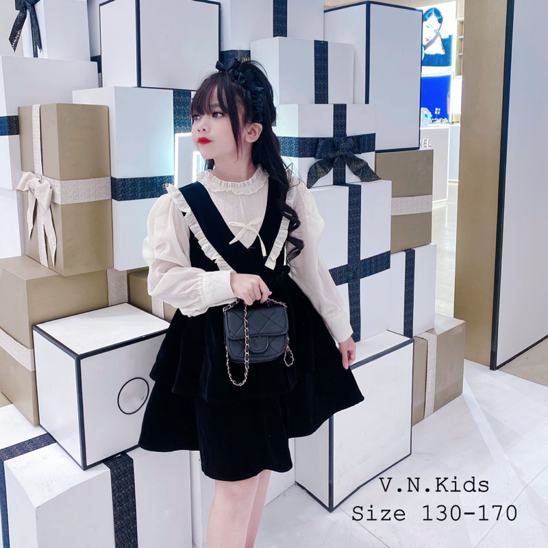 Váy nhung Tiểu Thư cho Bé size đại 18kg - 43kg