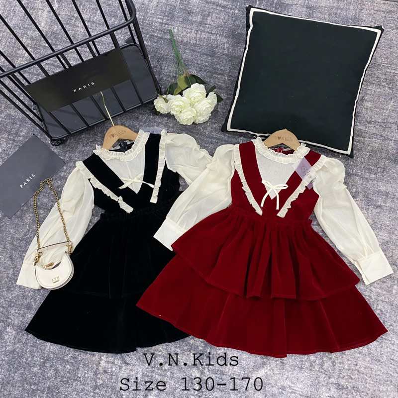 Váy nhung Tiểu Thư cho Bé size đại 18kg - 43kg