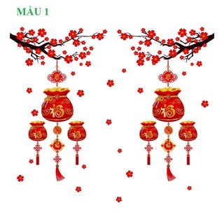 Decal dán tường kính trang trí tết 2024 - decal hút tài lộc dán tết 2024