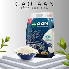 Gạo ST25 lúa tôm A An, túi 5kg, cơm mềm dẻo, thơm nhẹ mùi lá dứa đặc trưng