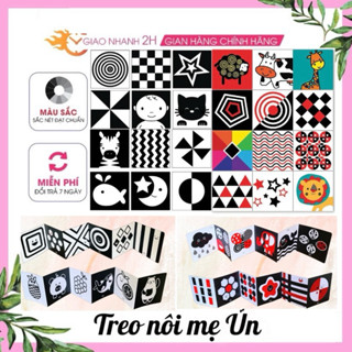 Bộ thẻ kích thích thị giác cho bé - Thẻ gấp và thẻ decal dán tường cho trẻ sơ sinh LaLaLa baby