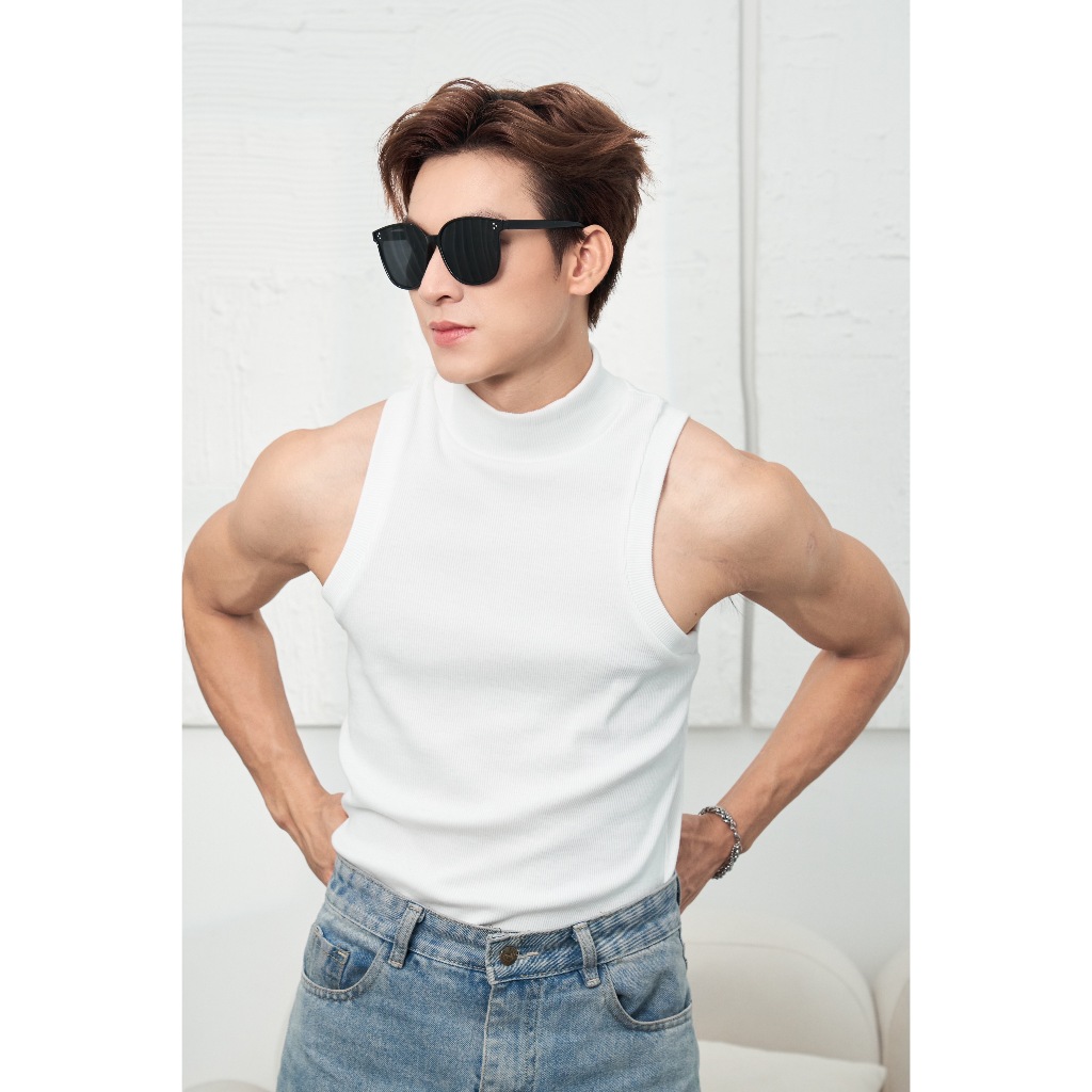 Áo Thun Ba Lỗ Tanktop Cổ Lọ Form Body Thun Tăm Gân Cao Cấp Thương Hiệu Mr Twins - BLCS