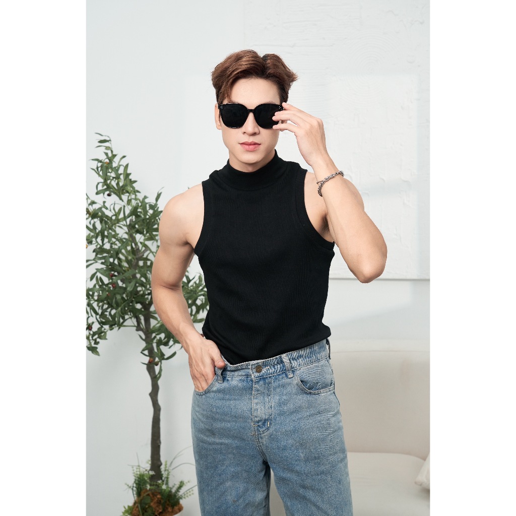 Áo Thun Ba Lỗ Tanktop Cổ Lọ Form Body Thun Tăm Gân Cao Cấp Thương Hiệu Mr Twins - BLCS