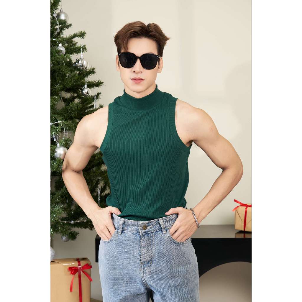 Áo Thun Ba Lỗ Tanktop Cổ Lọ Form Body Thun Tăm Gân Cao Cấp Thương Hiệu Mr Twins - BLCS