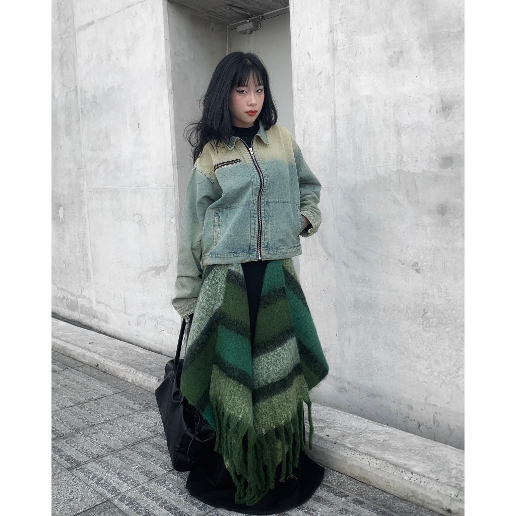 Áo Khoác Jeans - HUNGOCB RC JACKET SS23 - Hungocb Studio - Form Crop Khóa Zip