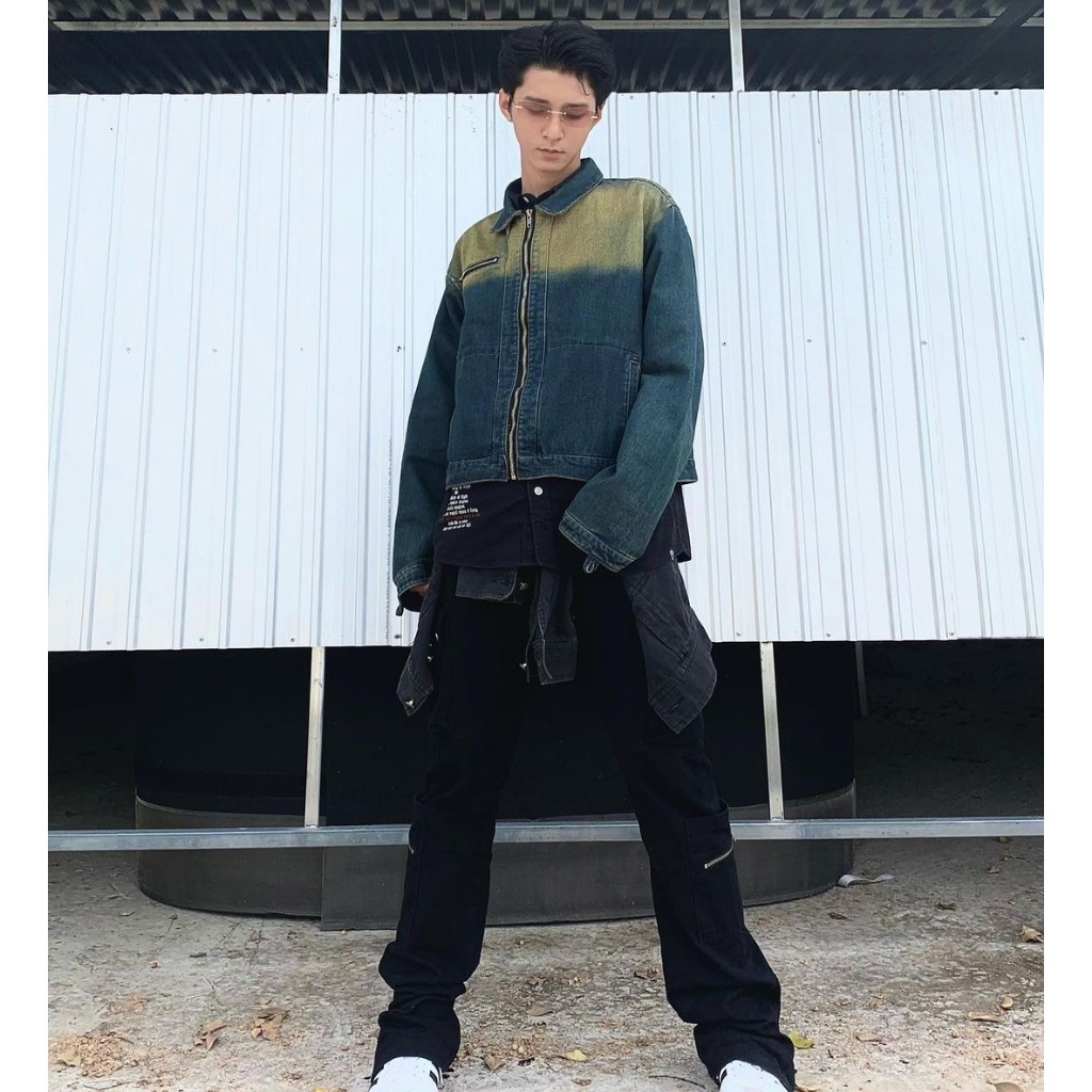 Áo Khoác Jeans - HUNGOCB RC JACKET SS23 - Hungocb Studio - Form Crop Khóa Zip