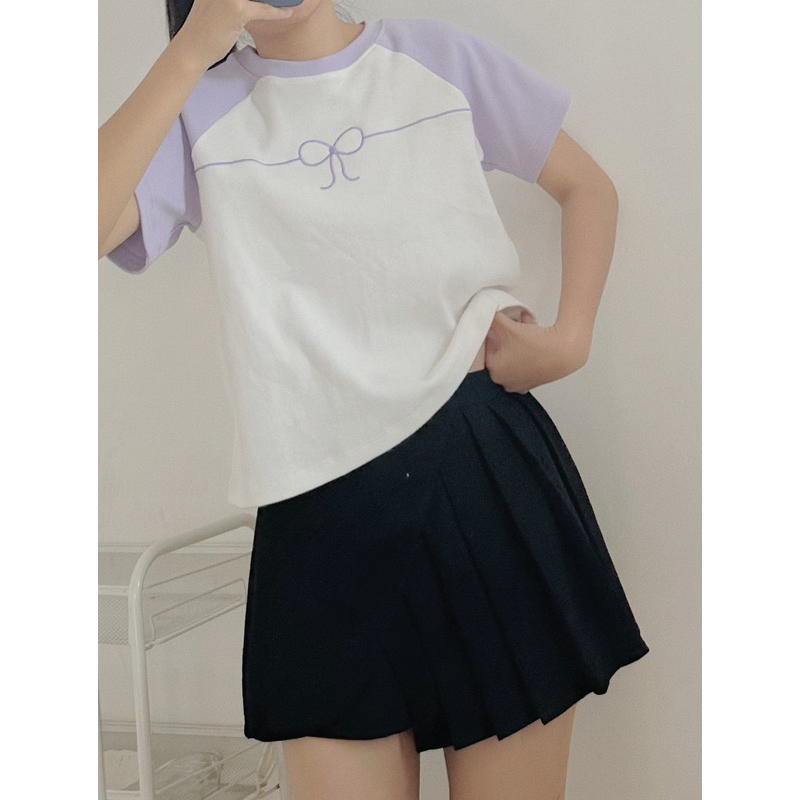 Áo thun tay ráp Tím Tím 18made✿ 𝐁𝐲 𝐄𝐢𝐠𝐡𝐭𝐞𝐞𝐧 𝐀𝐠𝐚𝐢𝐧