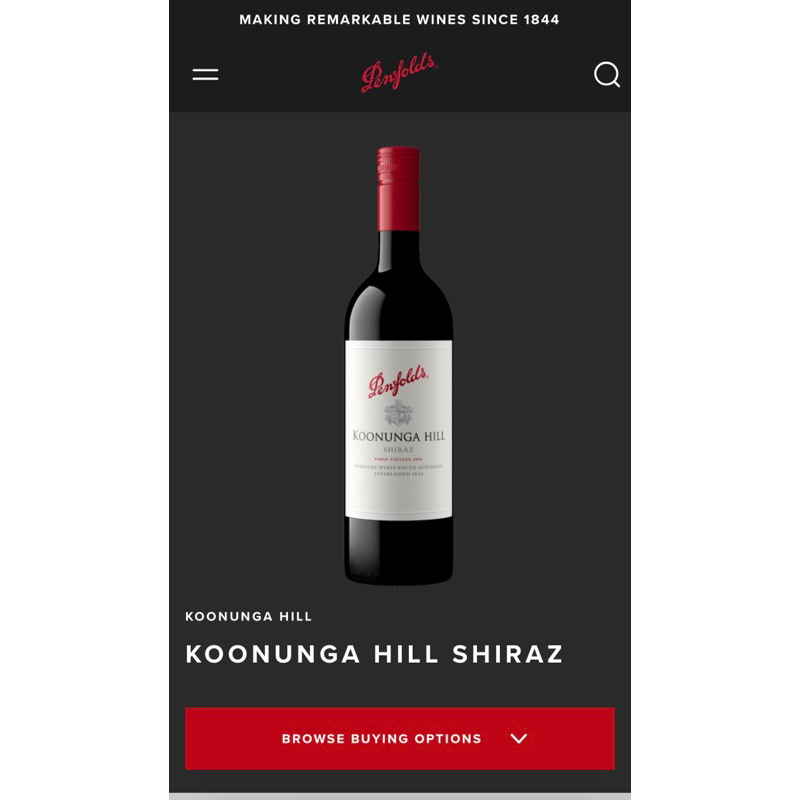 VANG ĐỎ Penfolds Koonunga Hill Shiraz Cabernet