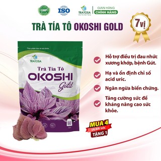 Trà tía tô OKOSHI Nhật Bản TRATOSA hạ acid uric, giảm đau nhức xương khớp an toàn thiên nhiên hộp 60 túi lọc