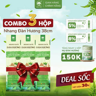 🔥 [COMBO 3HỘP] Nhang Sạch Đàn Hương 1200cây 38cm  - TIẾT KIỆM 30K - Nhang Thiên Nhiên MỘC LÂM