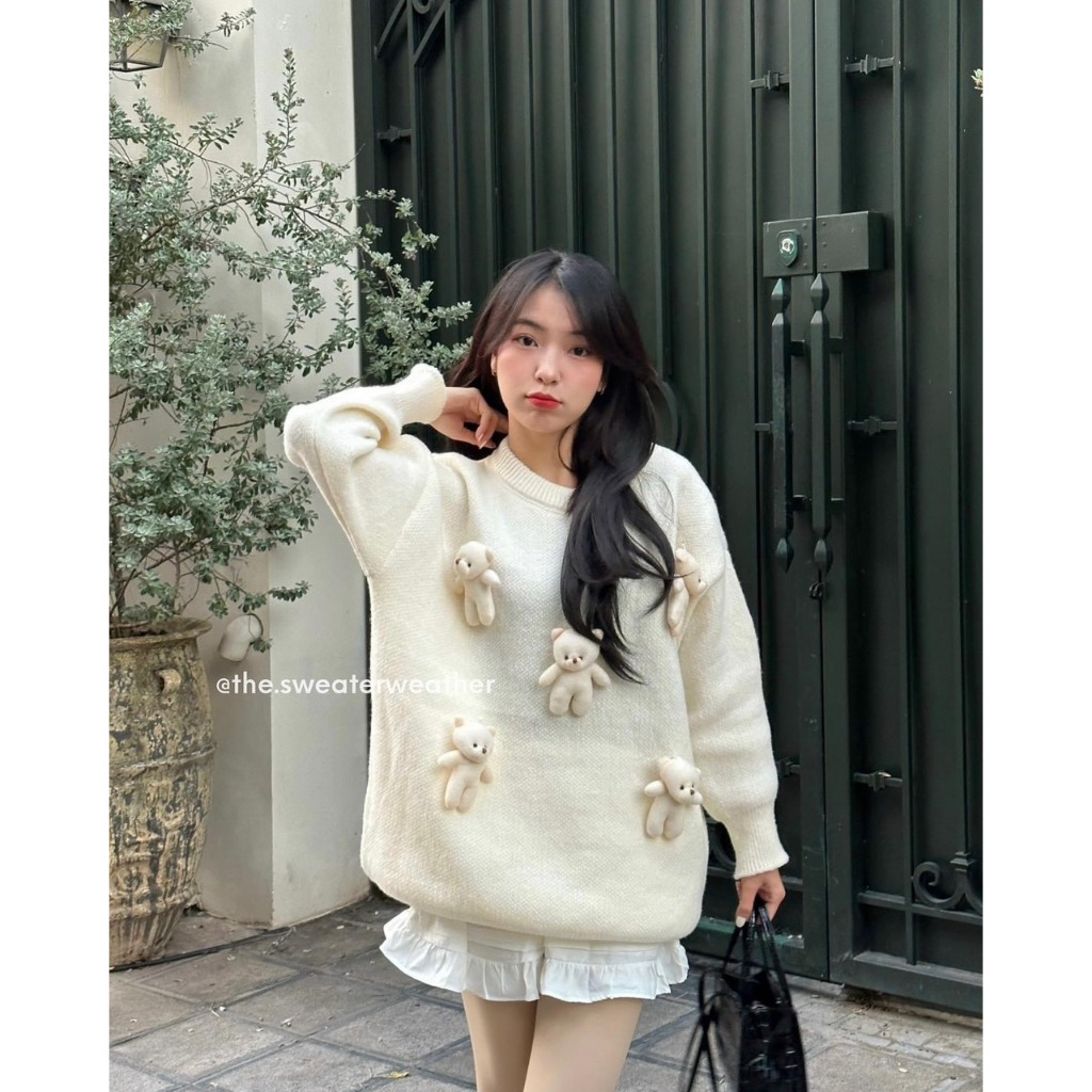 Áo Len Gấu Siêu Phẩm Mùa Đông From To Chùm Mông Hot Trend Hari GenZ 8152 P6K3