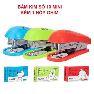 Dập ghim mini Deli 0253 / Đồ bấm kim Deli kèm 1 hộp ghim bấm