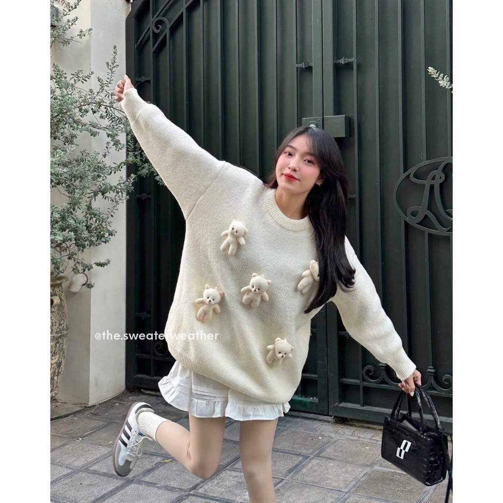 Áo Len Gấu Siêu Phẩm Mùa Đông From To Chùm Mông Hot Trend Hari GenZ 8152 P6K3