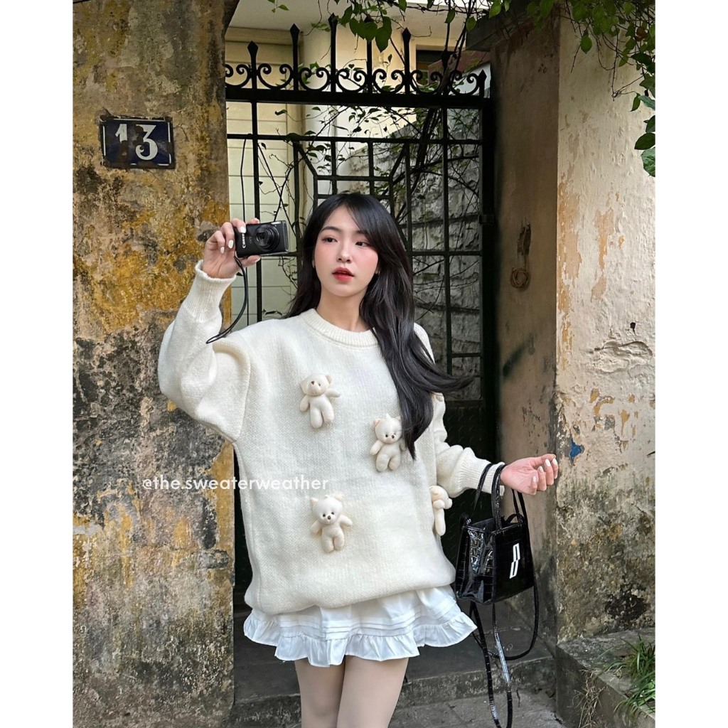 Áo Len Gấu Siêu Phẩm Mùa Đông From To Chùm Mông Hot Trend Hari GenZ 8152 P6K3