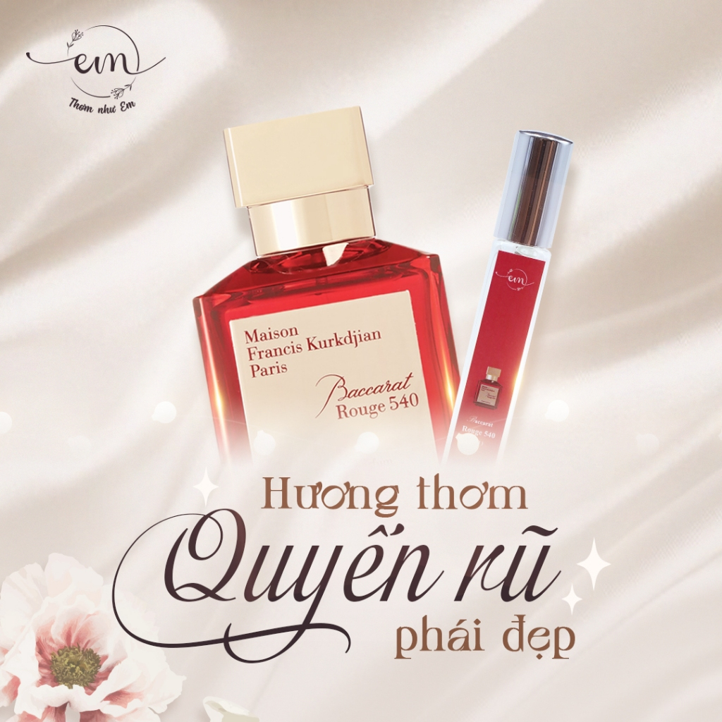 Nước hoa unisex , nước hoa Baccarat Rouge540 cuốn hút, sang trọng, tinh tế EDP 10ml . Nước hoa chiết