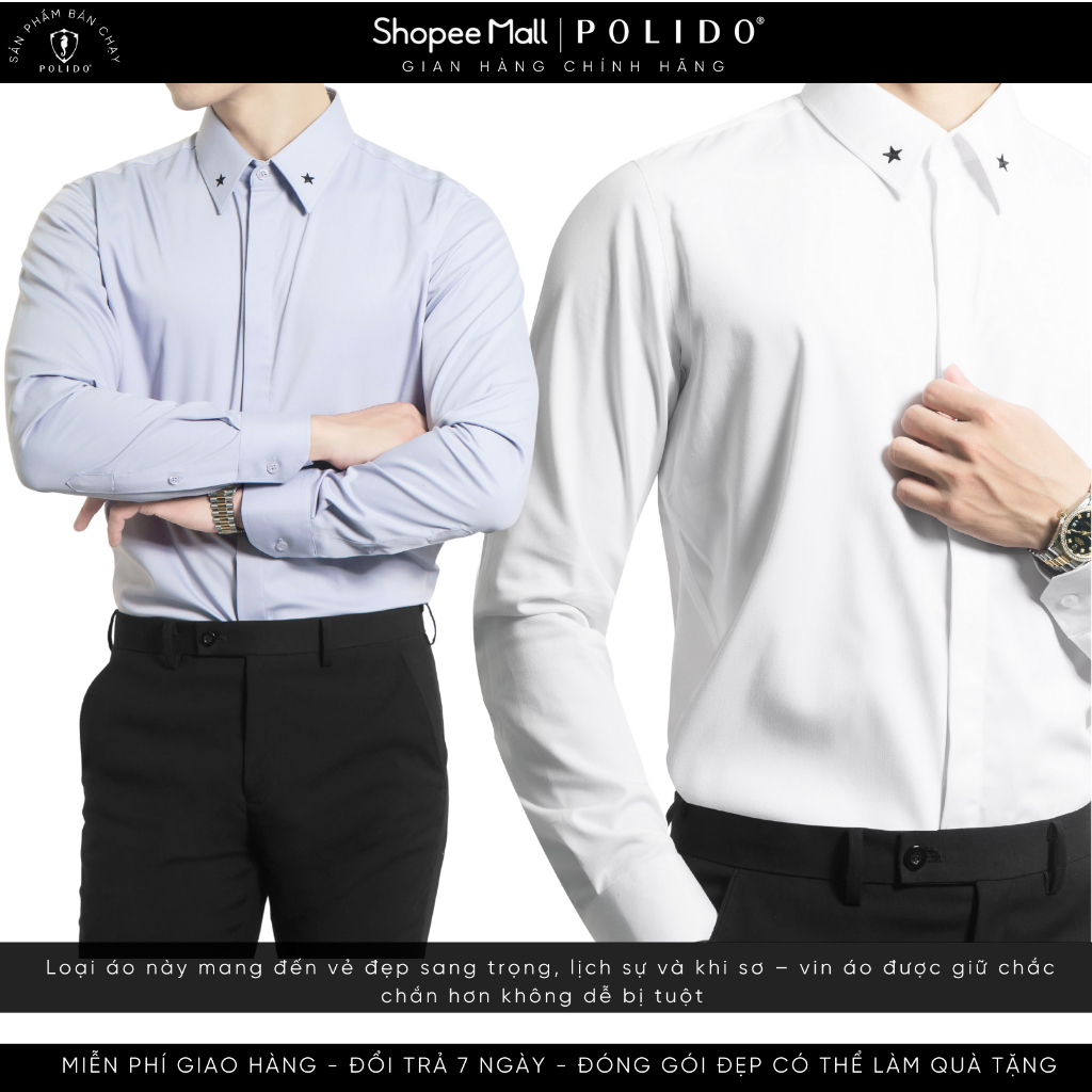 Sơ Mi Nam With Star Polido Chất Bamboo Thoáng Mát Mềm Mịn Form Slimfit Kiểu Dáng Thời Trang Basic Phong Cách Hiện Đại