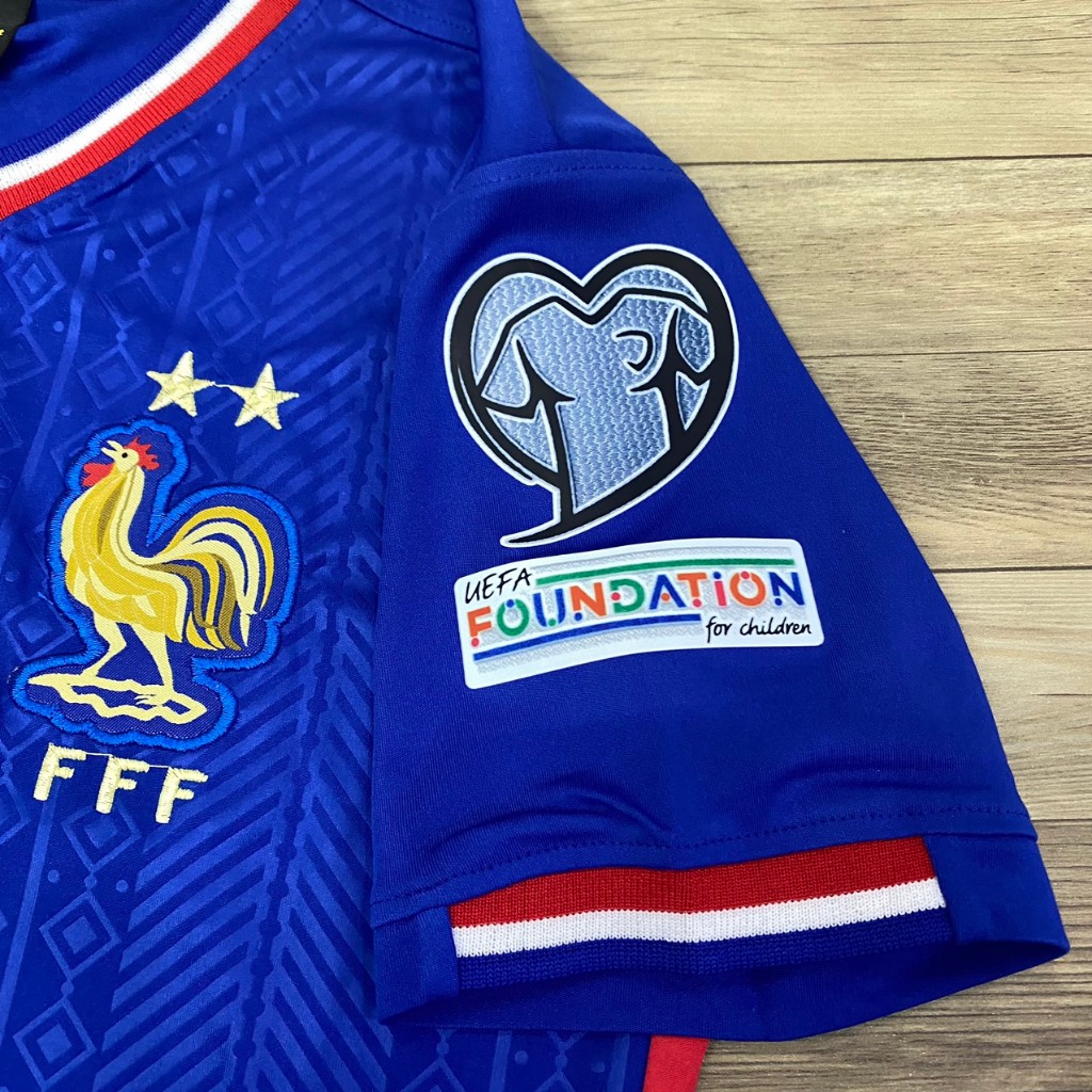 Bộ quần áo bóng đá tuyển Pháp Xanh mới  FLG tay EURO 2024