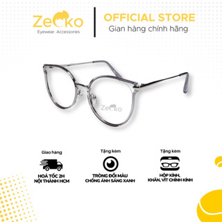 Gọng kính nữ nam đổi màu Zecko EGC20 gọng mắt mèo kim loại chống ánh sáng xanh tia UV