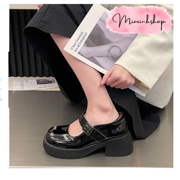 Giày búp bê tag Miu nhỏ quai ngang gót vuông 5P LOẠI 1 FULL HỘP