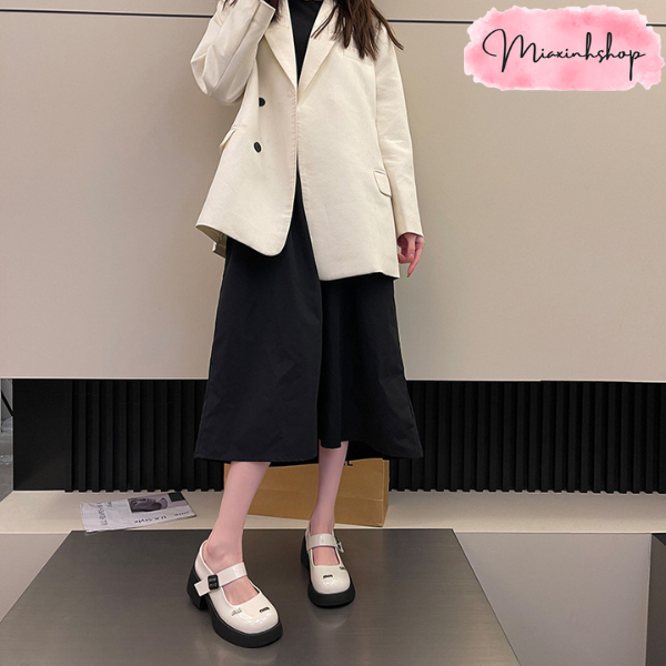 Giày búp bê tag Miu nhỏ quai ngang gót vuông 5P LOẠI 1 FULL HỘP