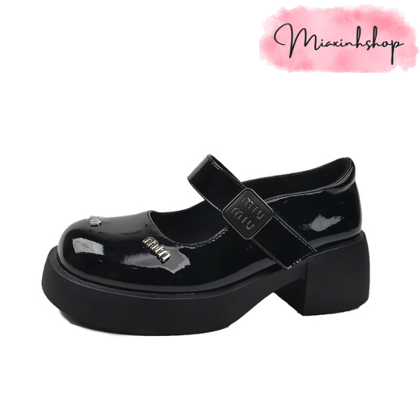 Giày búp bê tag Miu nhỏ quai ngang gót vuông 5P LOẠI 1 FULL HỘP