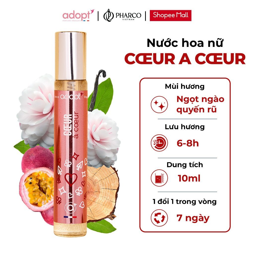 Combo 2 Nước hoa và Sữa tắm dưỡng thể trắng da ADOPT (250mlx1 sữa tắm, 10mlx1 nước hoa)