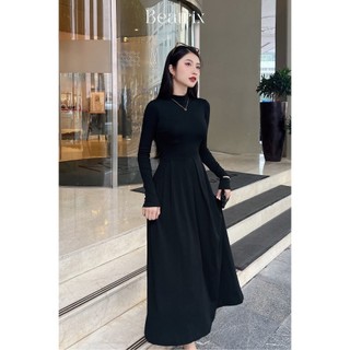 Váy/đầm dài tay, xếp ly Ladie