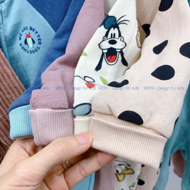 Sleepsuit nỉ HM hàng xuất KHÓA KÉO không tất chân, bộ body liền thân vải nỉ mềm mại cho bé r